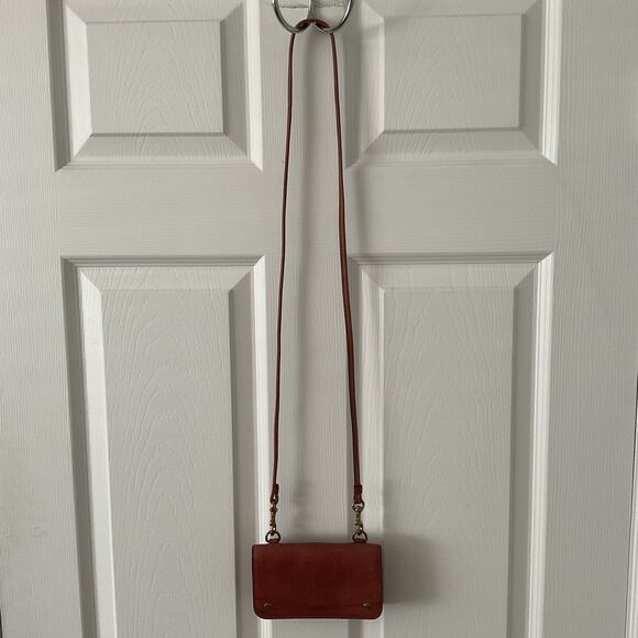 FRYE Wallet Crossbody Leather Clutch Red Removable Strap Concert Western - Picture 2 of 4